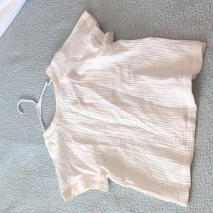 Madewell white gauzy short sleeve shirt, size small